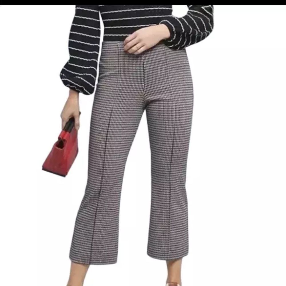 Cartonnier Anthropologie Cropped Houndstooth Straight‎ Leg Pants Sz XL(?) Preppy